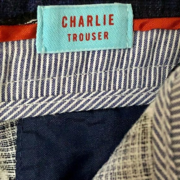 Anthropologie Cartonnier Charlie Brushstroke Ankle/Cropped Pants Navy - 12 - Picture 11 of 14